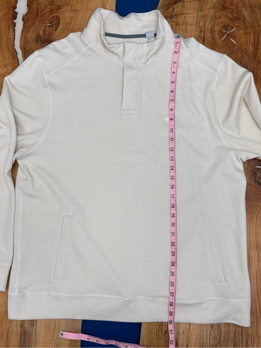 Tommy Bahama Men’s XL Cream 1/4 Zip Pullover Sweatshirt Coastal Marlin - Picture 3 of 12